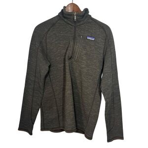 Patagonia Better Sweater Quarter Zip Fleece Jacket Heathered Brown Mens Sz M